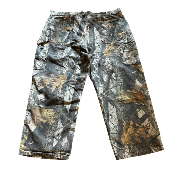 Vintage Carhartt Men's Real Tree Camo Dungaree Carpenter Jeans Size 42x32 - Picture 3 of 8
